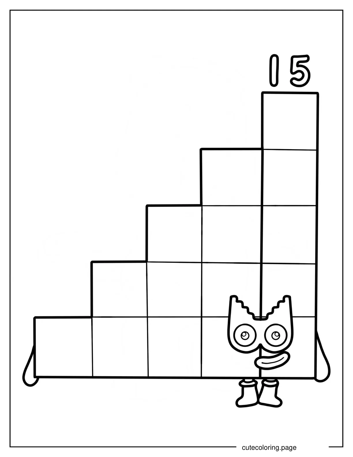 Numberblocks 15 coloring page