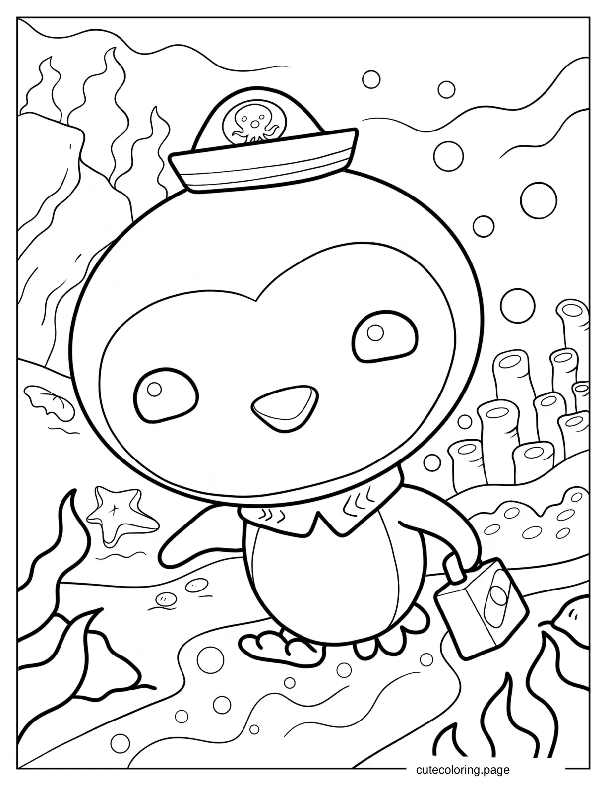 Kawaii Peso Penguin Coloring Sheet coloring page