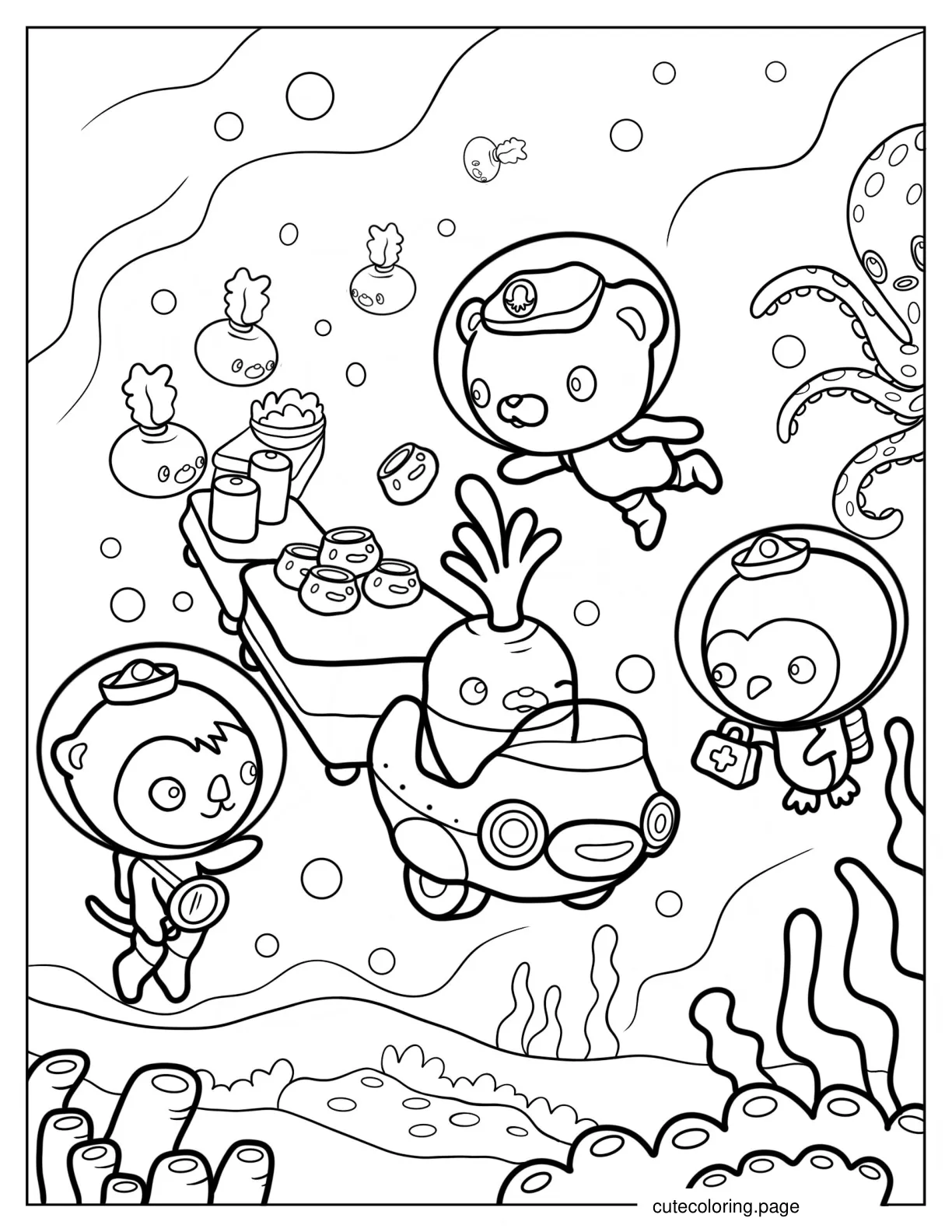 Octonauts Captain Barnacle Shellington And Vegimals coloring page