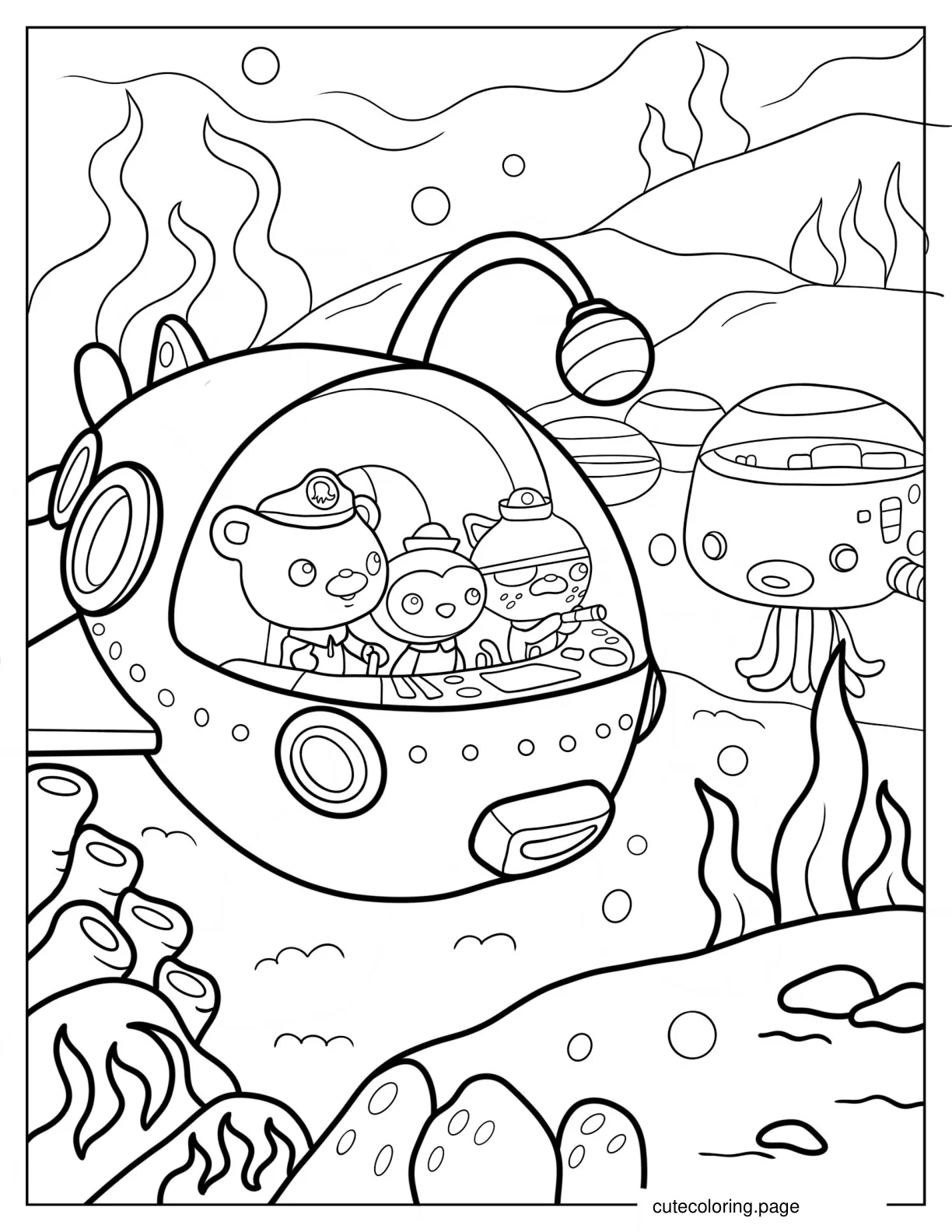 Octonauts In Octopod Coloring Sheet coloring page