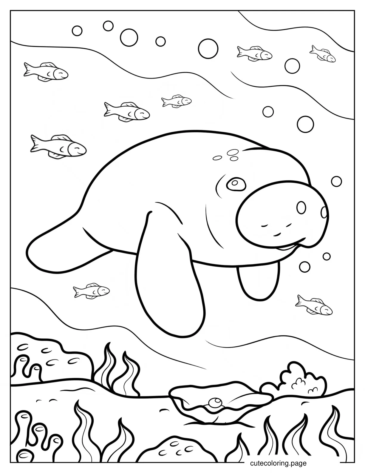 Octonauts Manatees Swimming With Fish coloring page