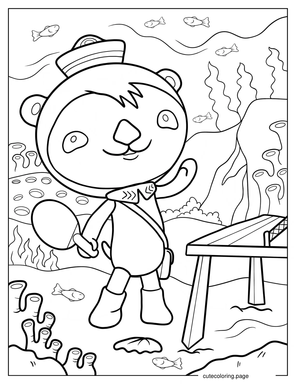 Shellington Playing Table Tennis Coloring Page coloring page