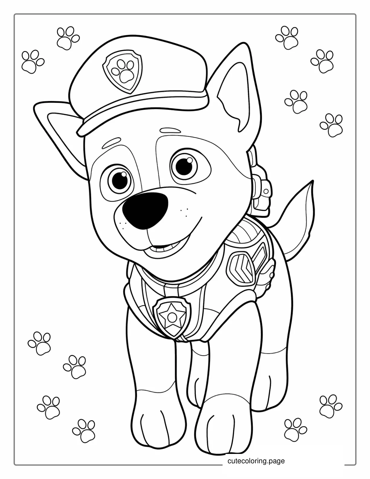 Chase Police Dog Coloring Sheet coloring page