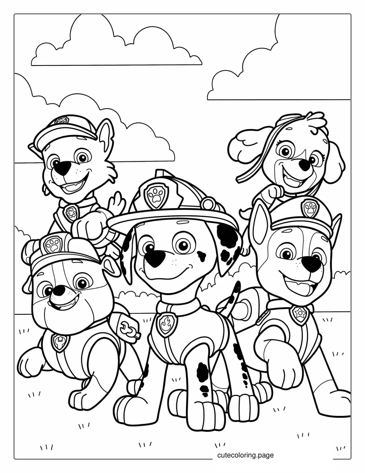 Coloring Page Of Main Paw Patrol Characters coloring page