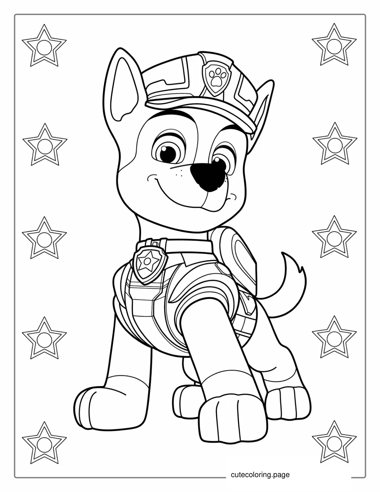 Coloring Picture Of Chase With Police Badges coloring page