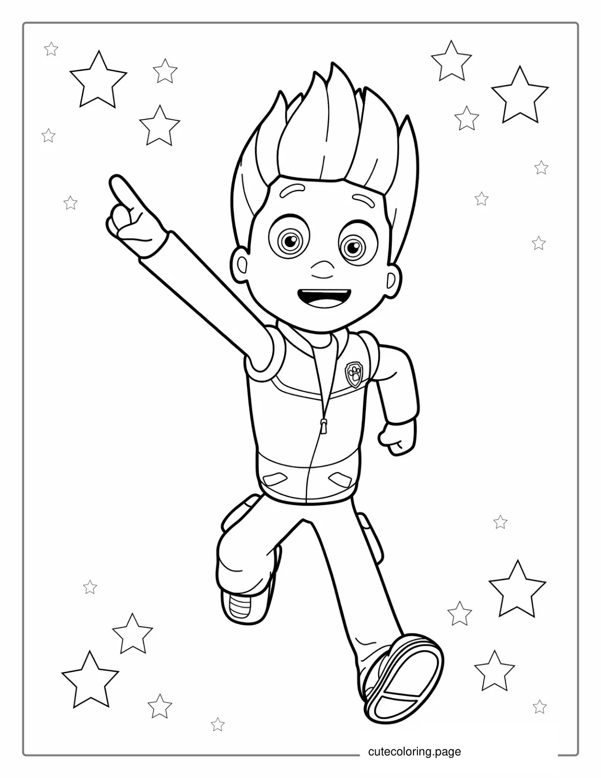 Coloring Sheet Of Ryder From Paw Patrol coloring page