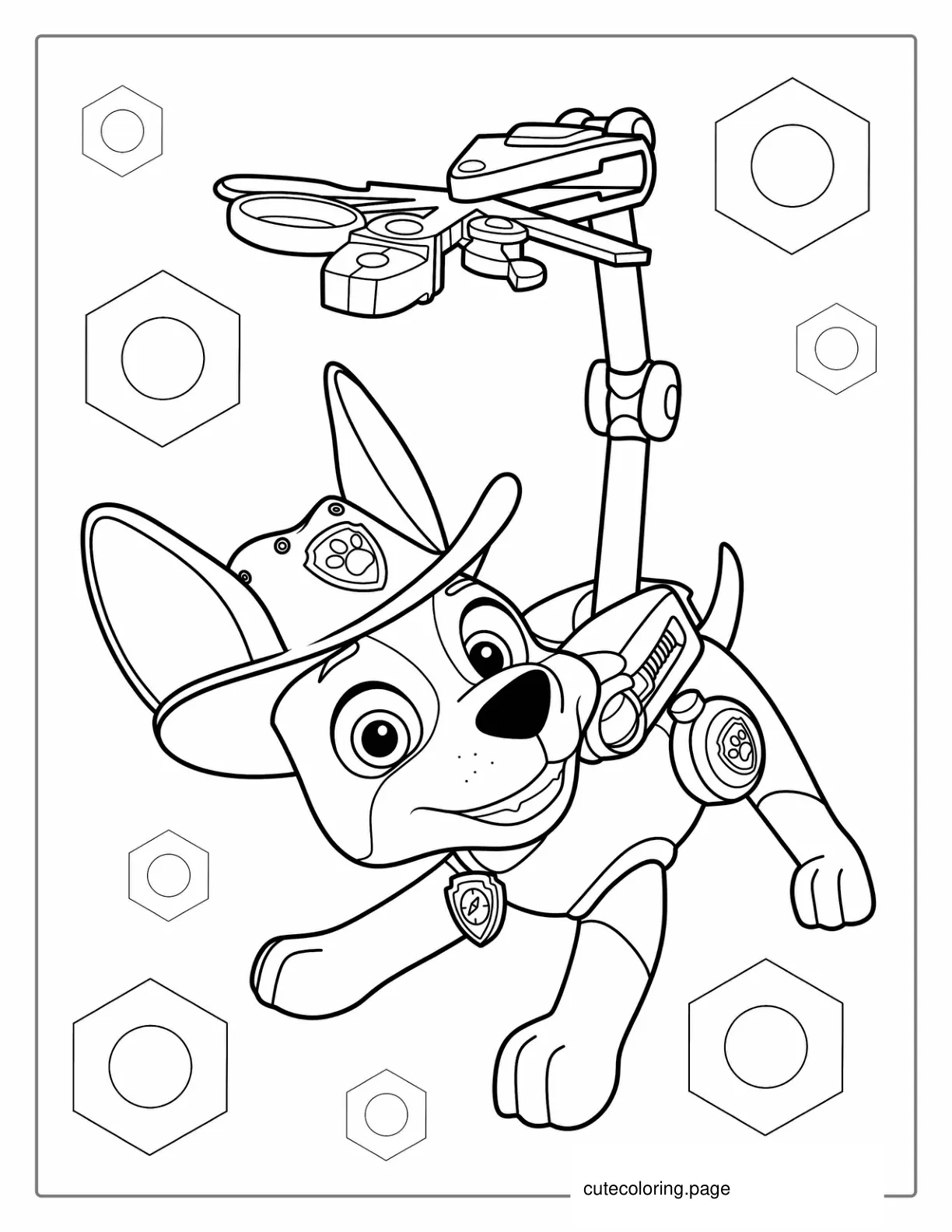 Coloring Sheet Of Tracker From Paw Patrol coloring page