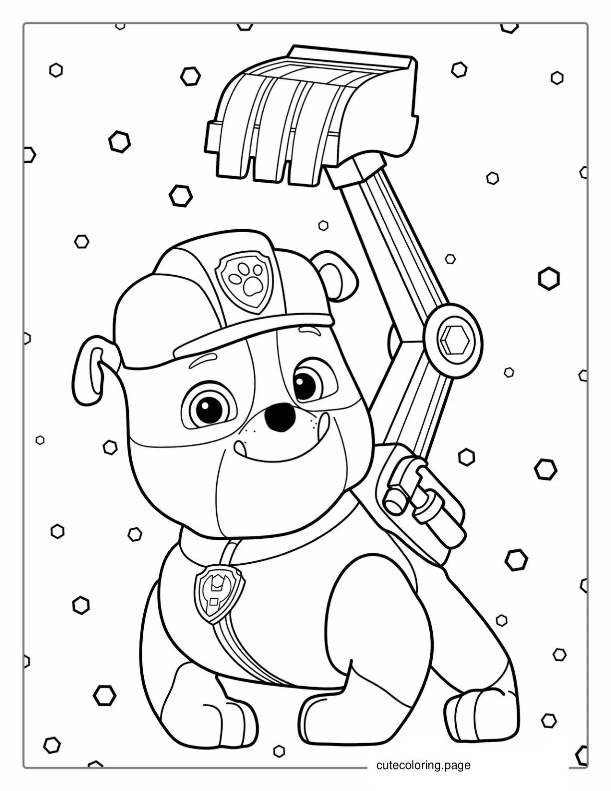 Easy Coloring Page Of Rubble From Paw Patrol coloring page