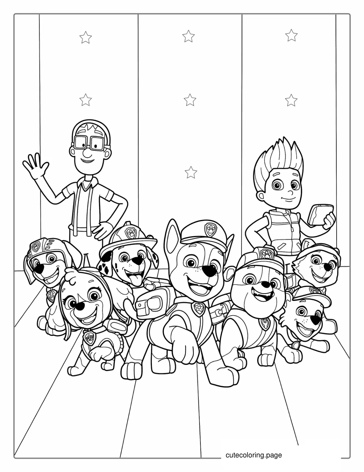 Paw Patrol Friends Coloring Sheet coloring page