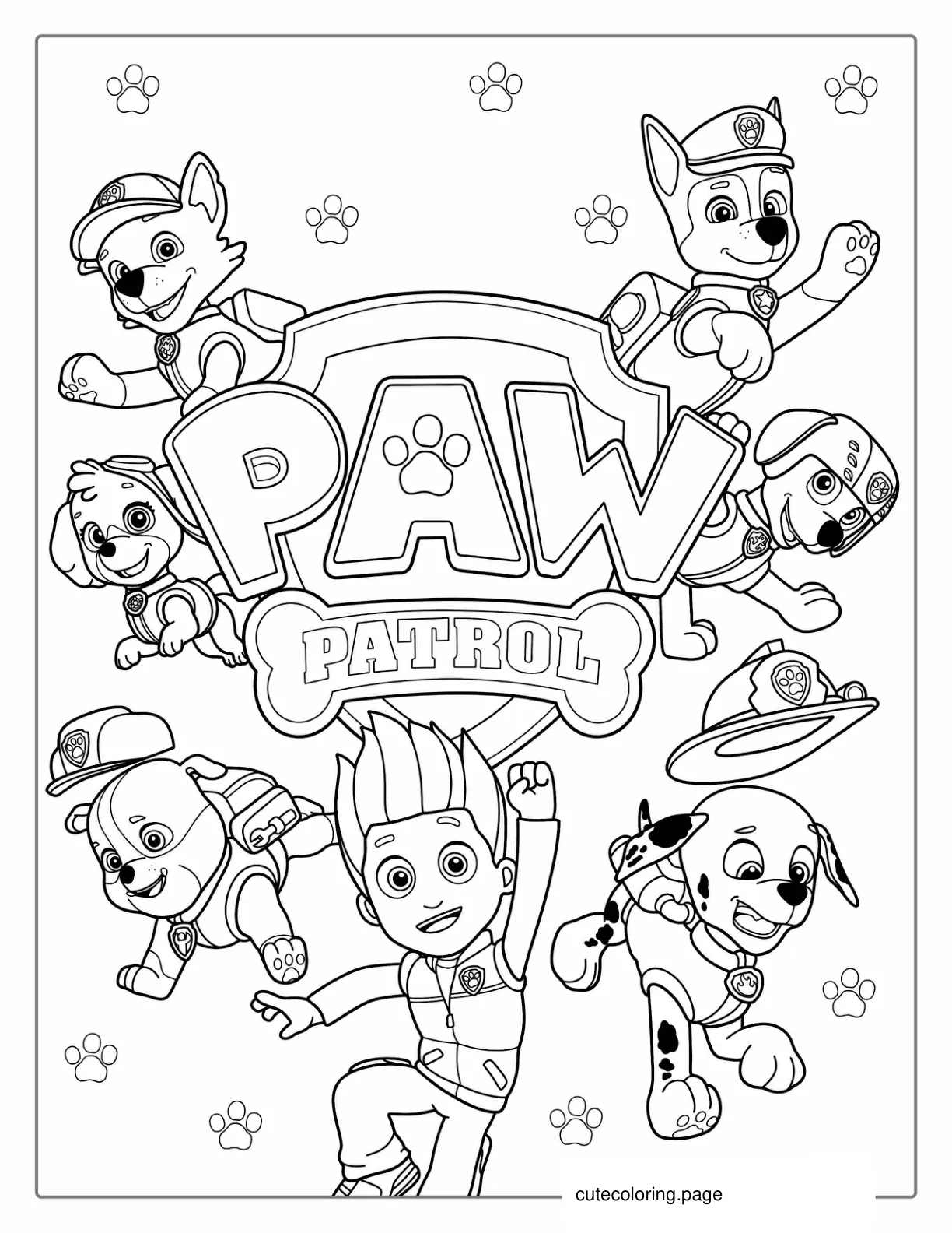 Paw Patrol Log With Friends Coloring Sheet coloring page