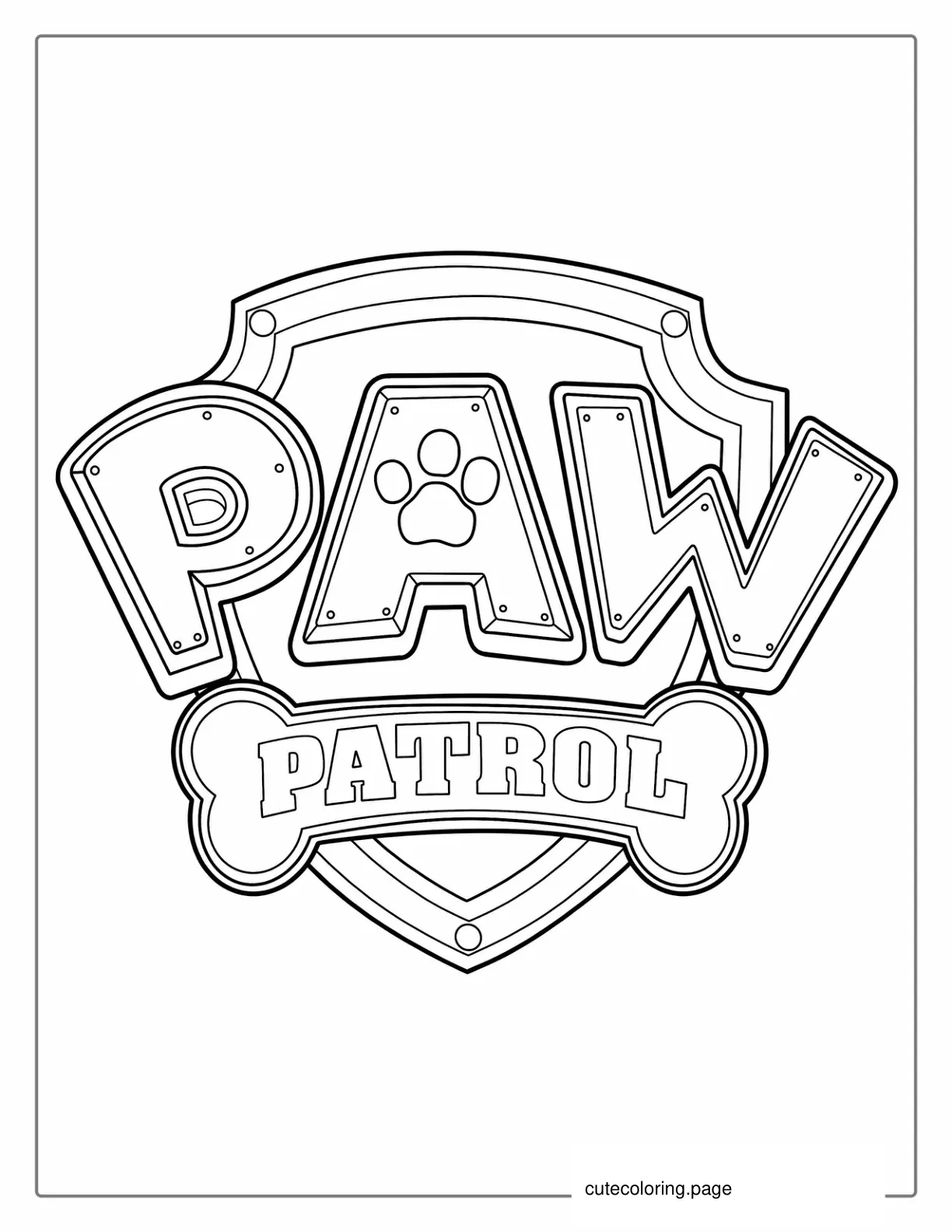 Paw Patrol Logo Coloring Sheet coloring page