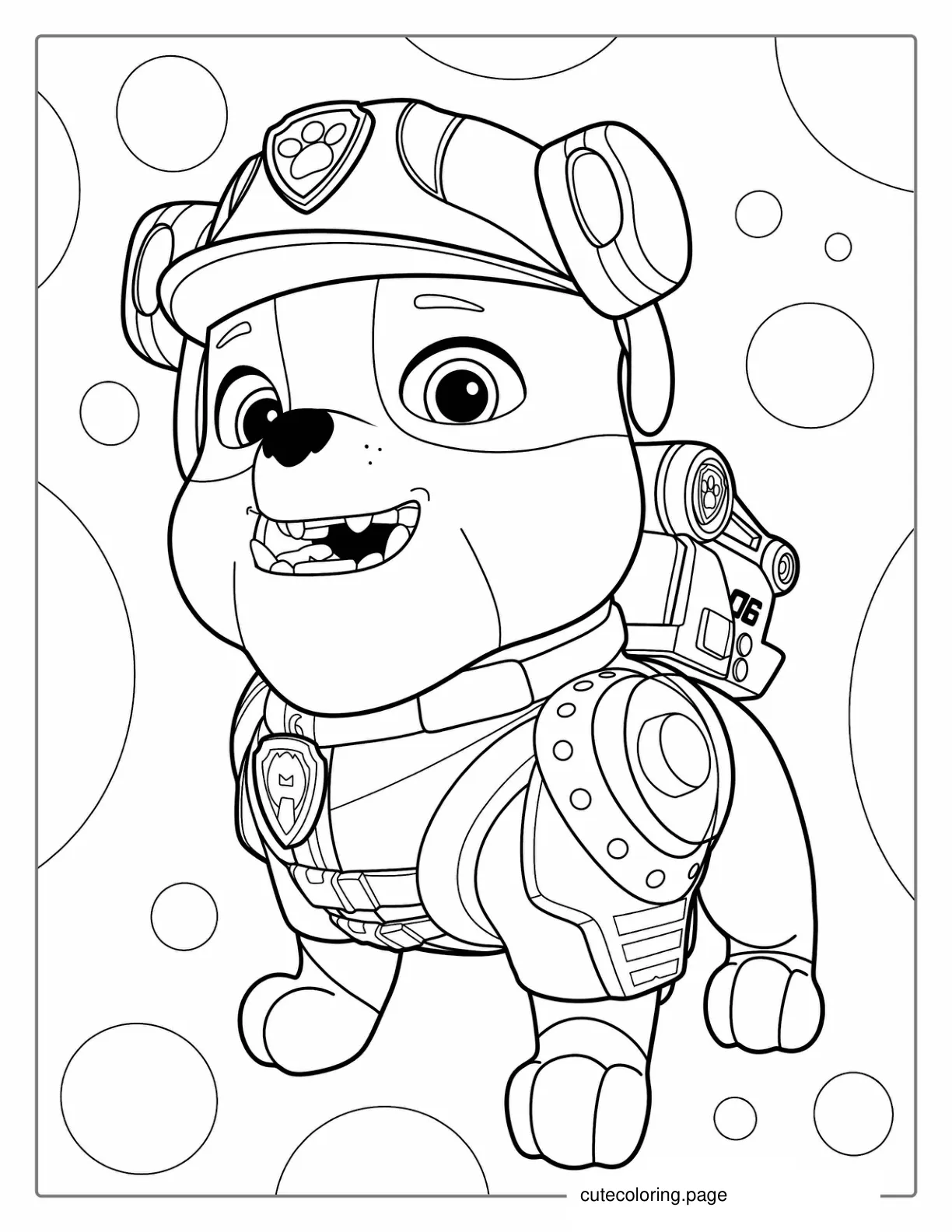 Paw Patrol Rubble Dog Coloring Sheet coloring page