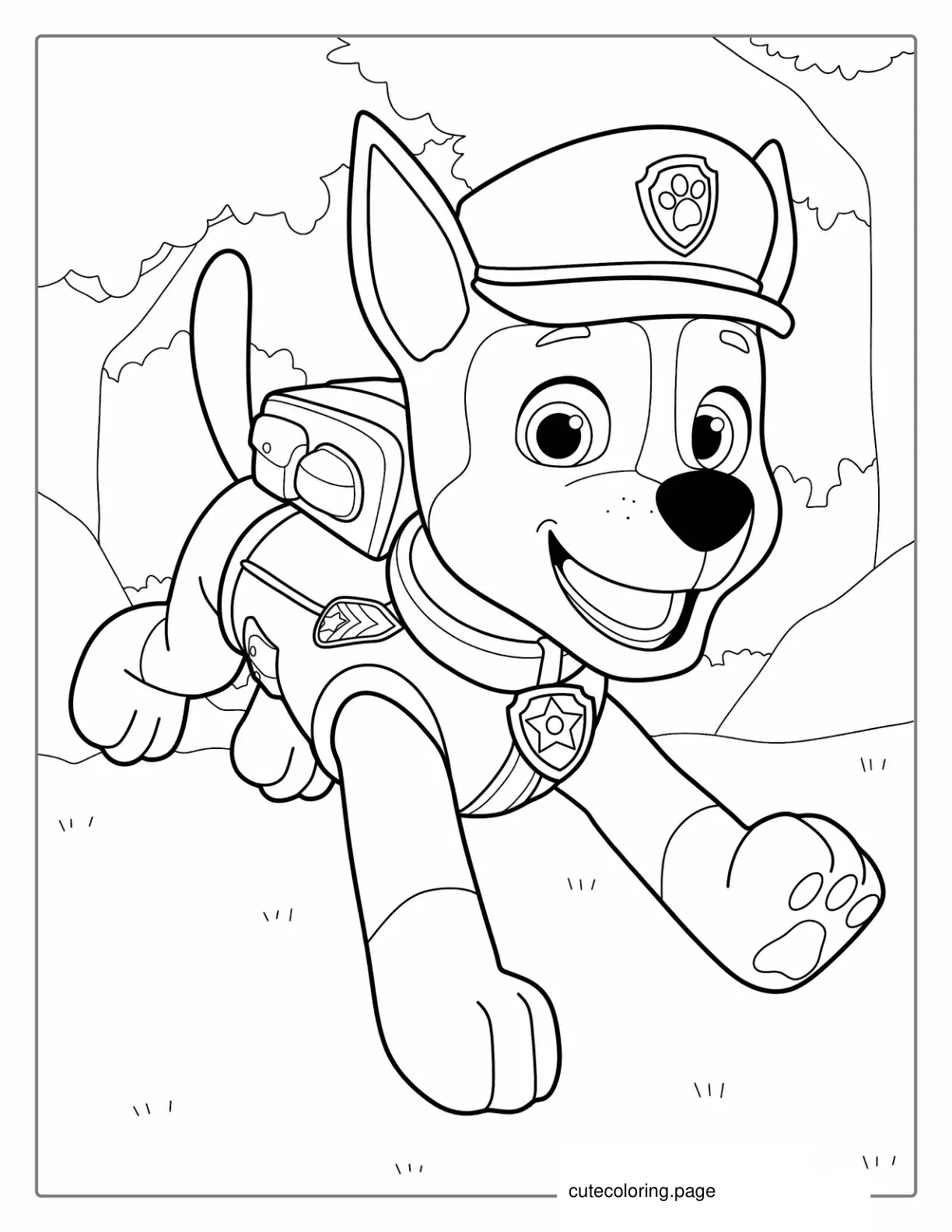 Police Dog Chase Coloring Picture For Preschoolers coloring page