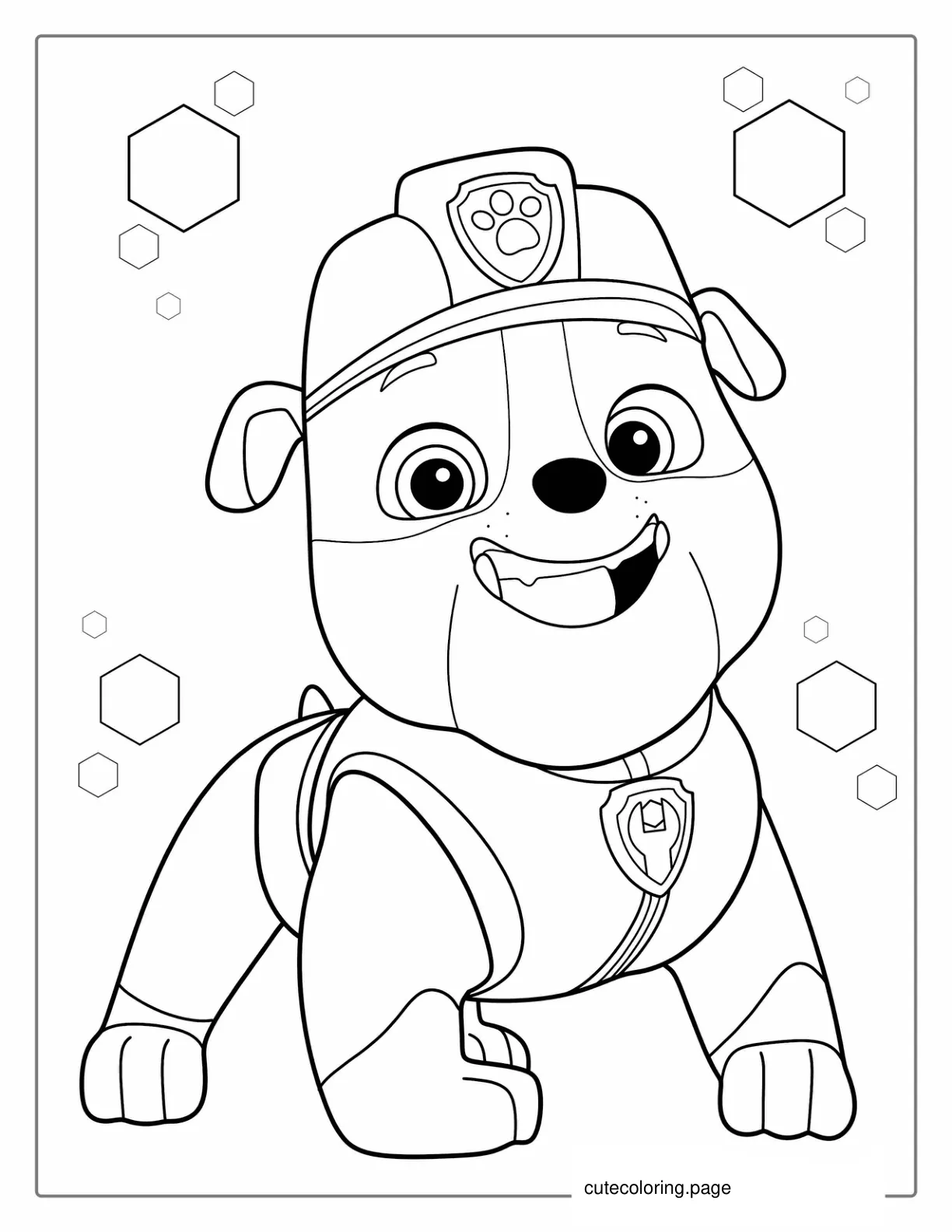 Rubble Dog Character Coloring Picture coloring page