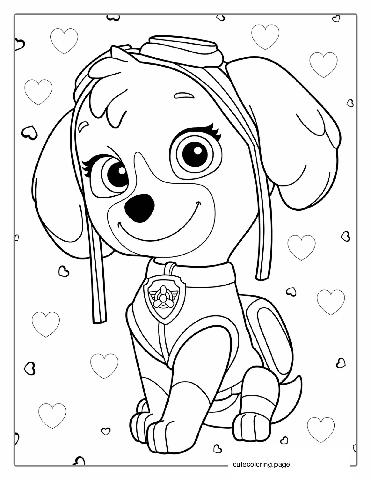 Simple Coloring Sheet Of Sky From Paw Patrol coloring page