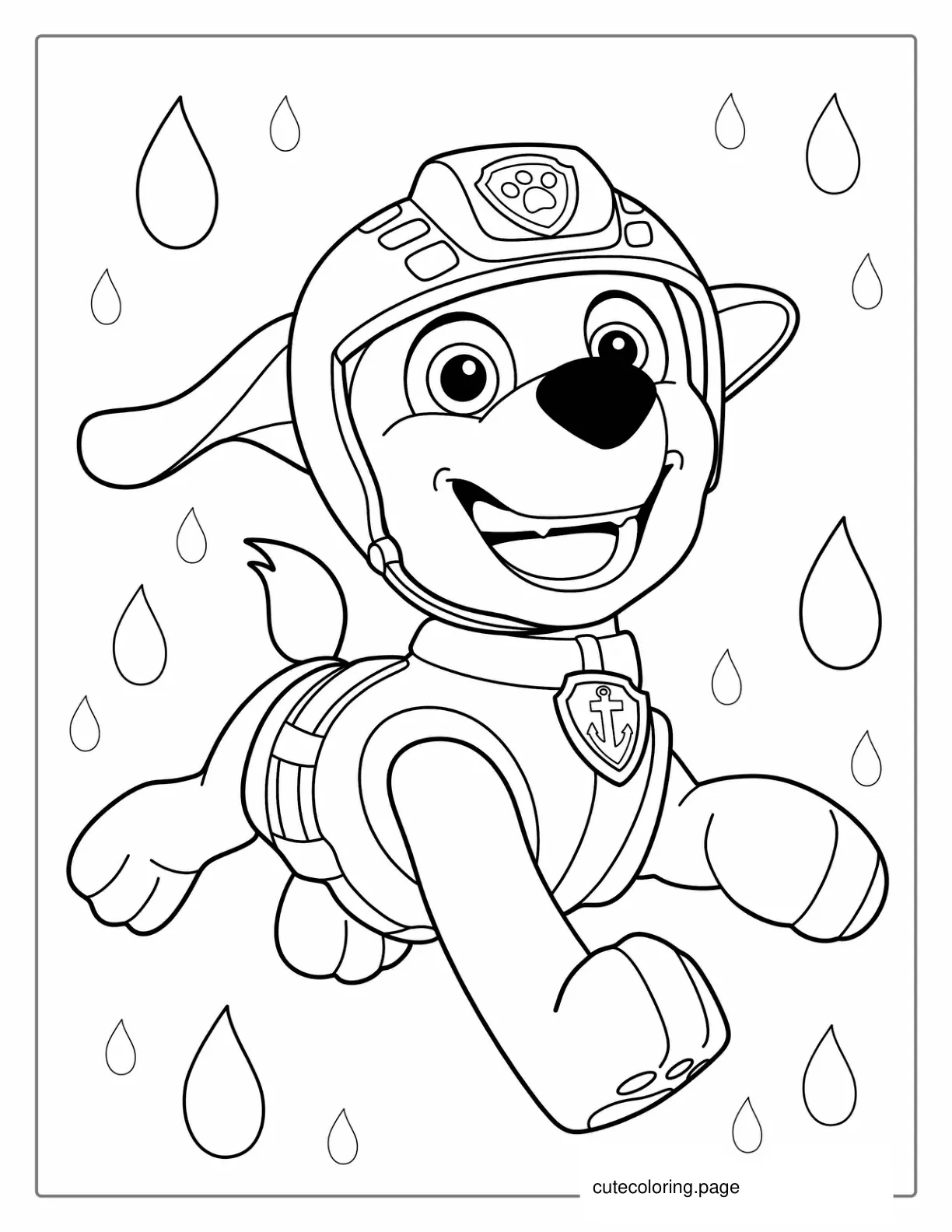 Zuma Water Rescue Dog From Paw Patrol To Color coloring page