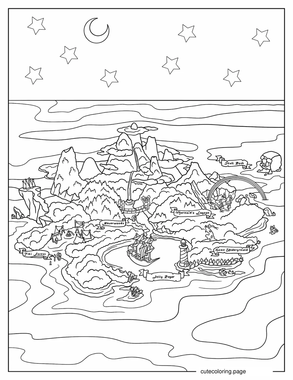 Neverland Map coloring page