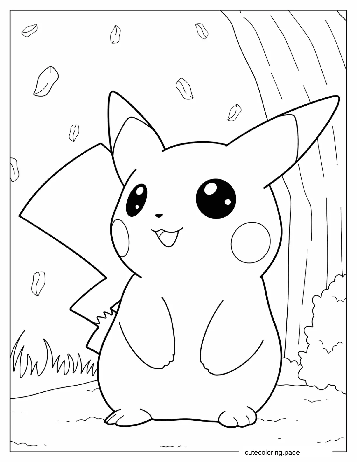 Big Eyed Pikachu Coloring Sheet coloring page