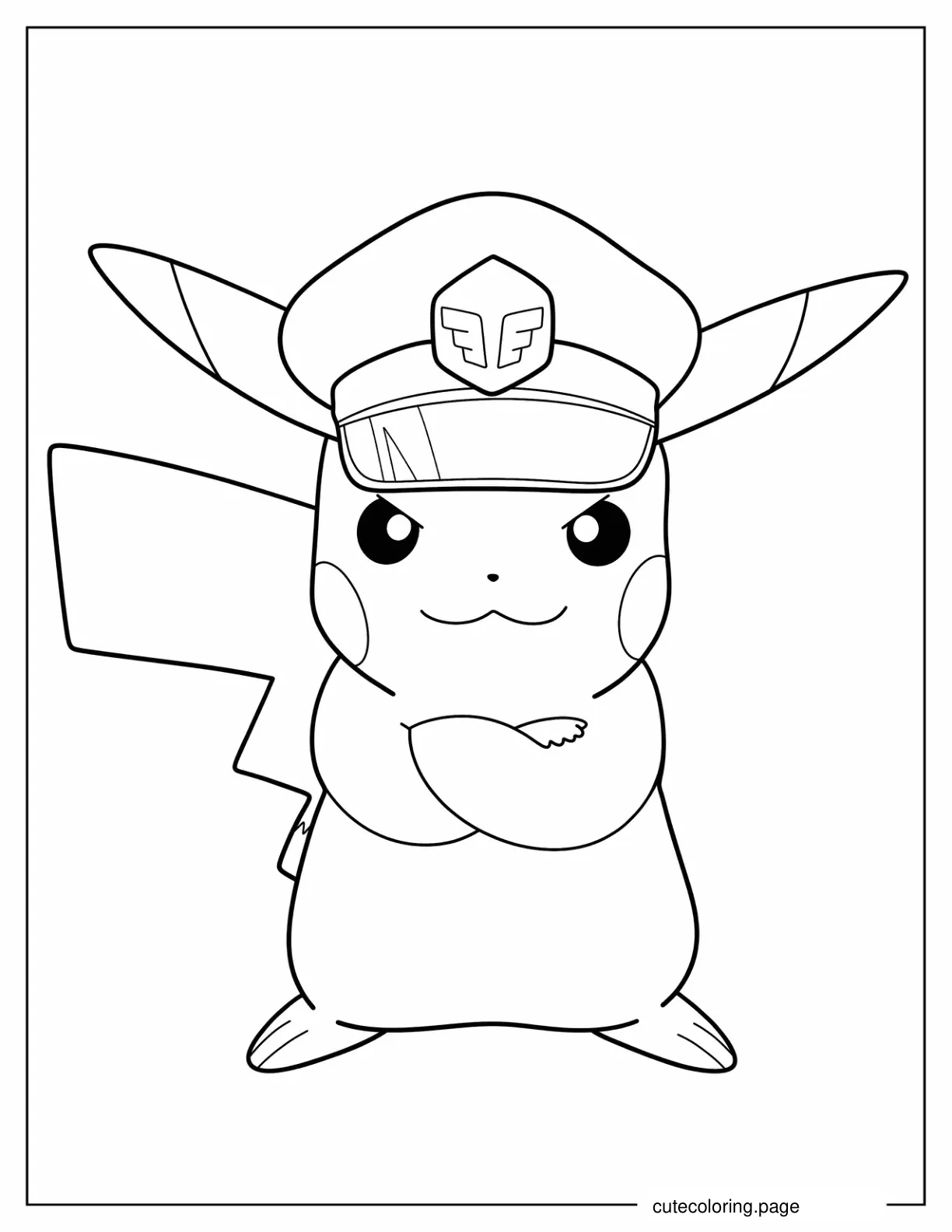 Captain Pikachu Coloring Page coloring page