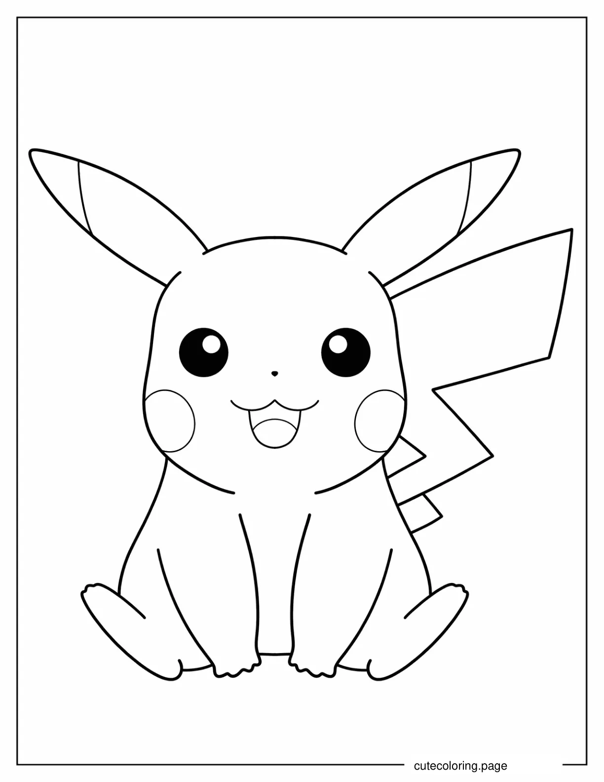 Easy Pikachu Coloring Page For Preschoolers coloring page