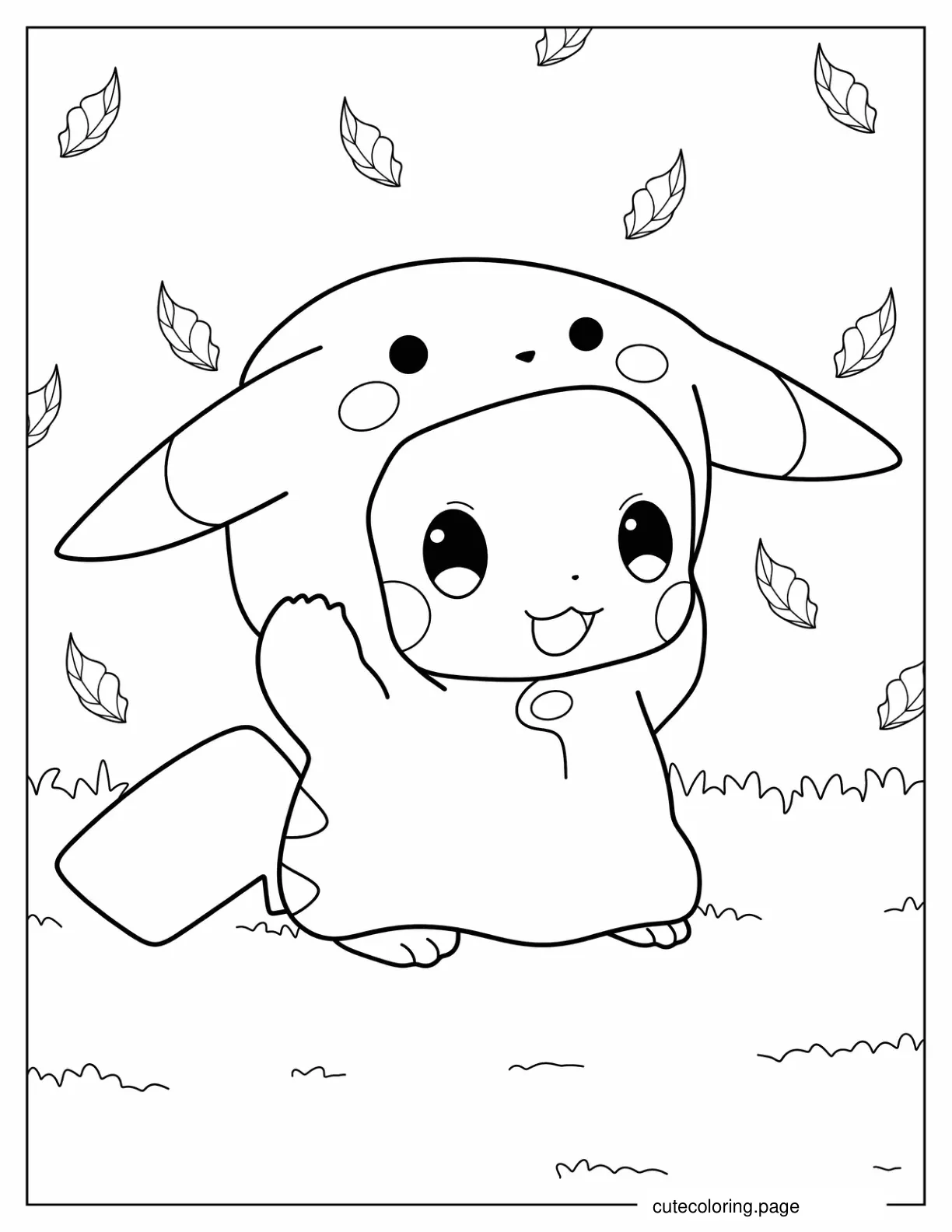 Kawaii Baby Pikachu Coloring In For Preschoolers coloring page