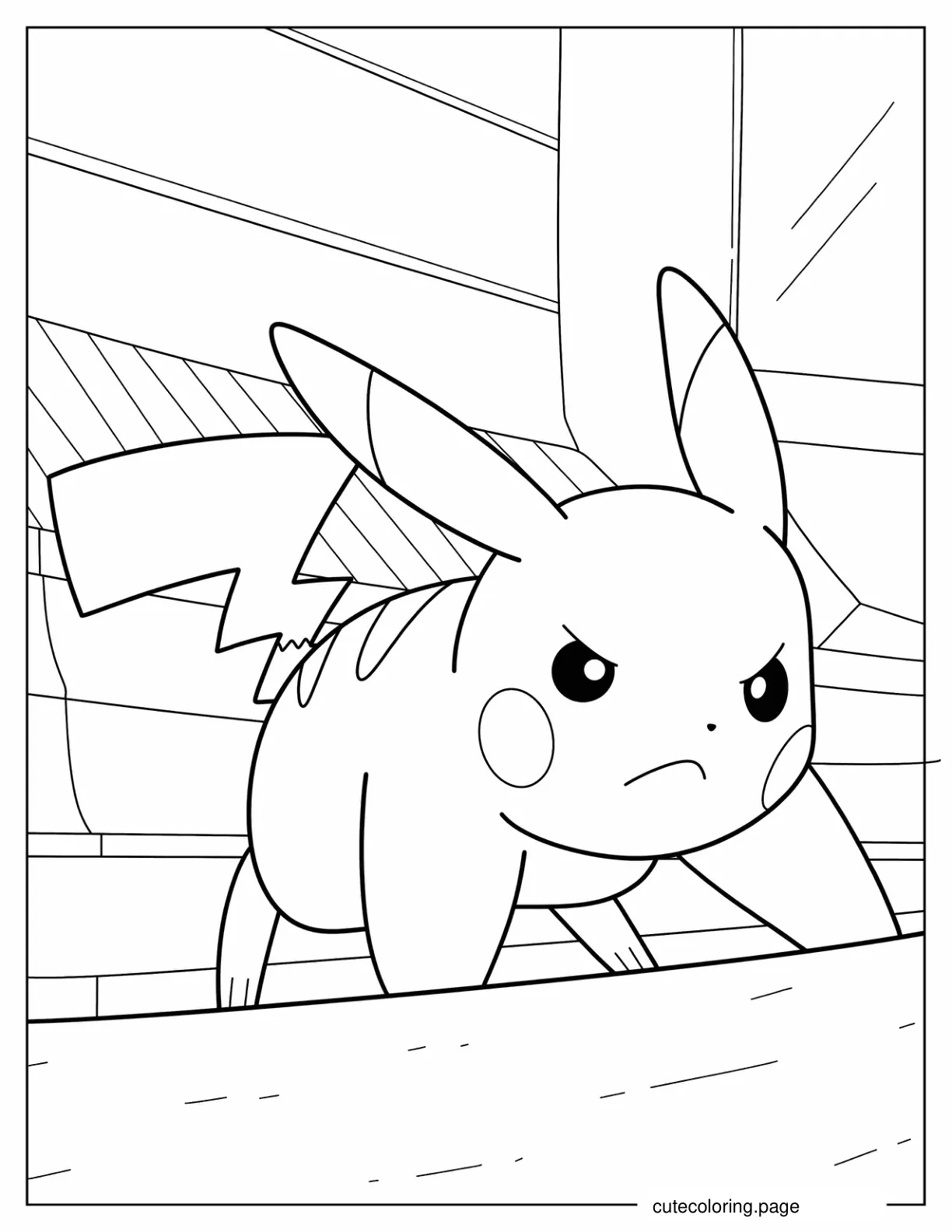 Pikachu Ready To Fight coloring page