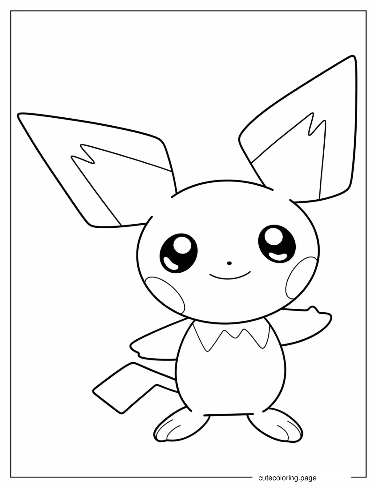 Simple Outline Of Pichu Coloring In For Preschoolers coloring page