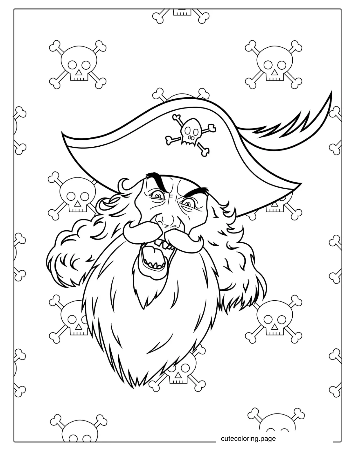 Black Beard Pirate Coloring Page coloring page