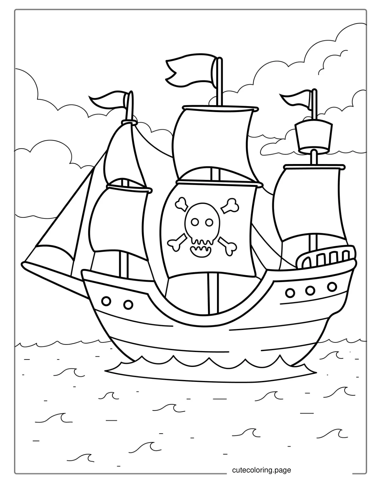 Coloring Picture Of Pirate Ship For Kids coloring page