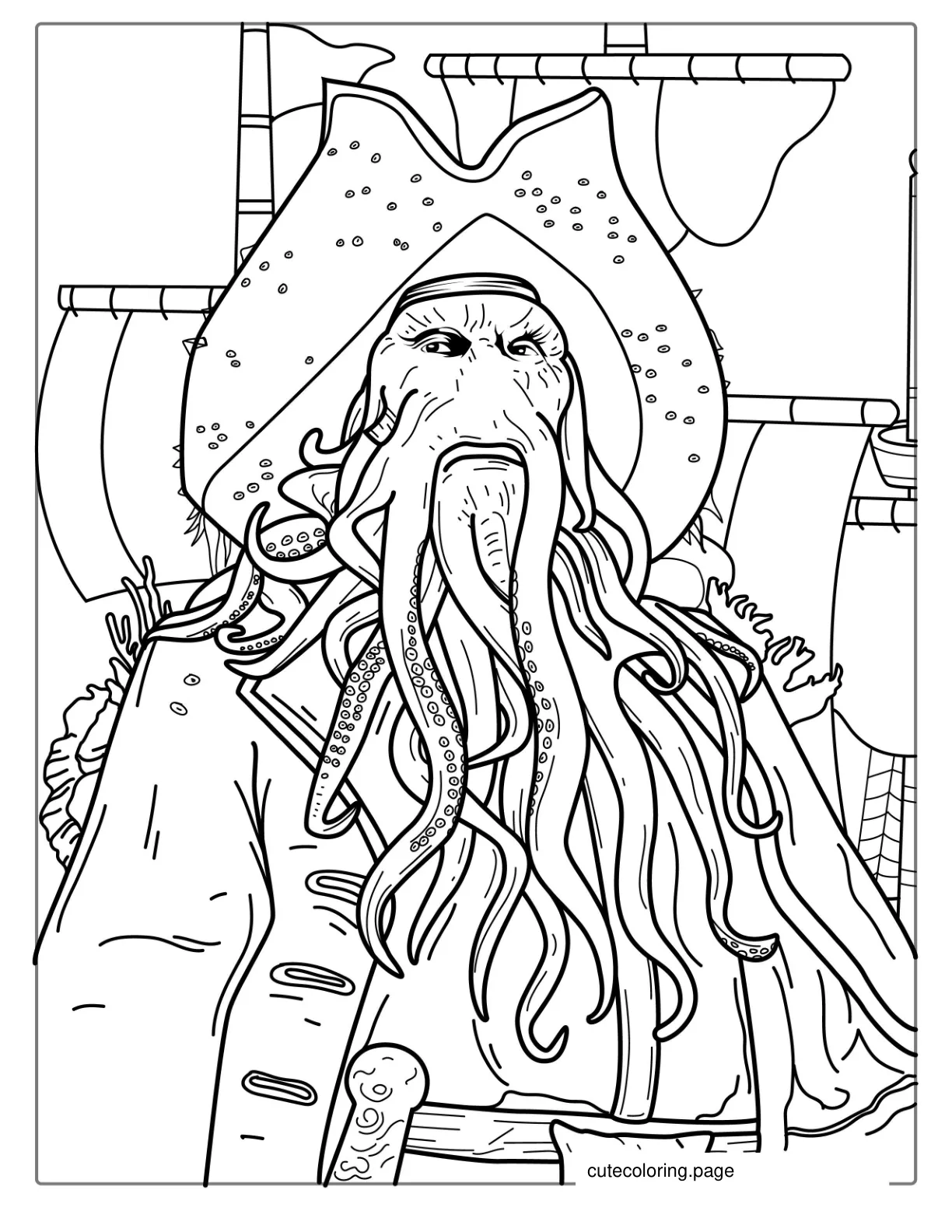 Davy Jones Pirate Coloring Page coloring page