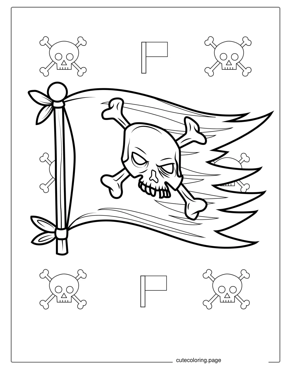 Pirate Flag Coloring Page For Kids coloring page