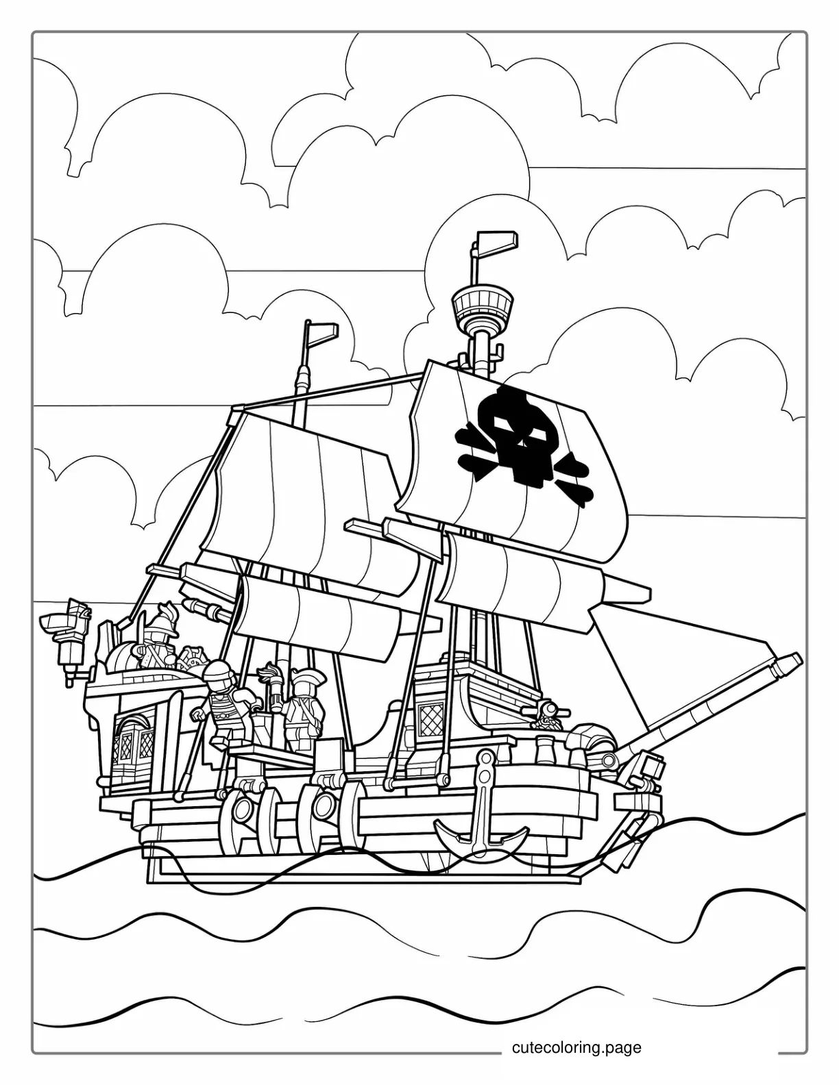 Coloring Sheet Of a Lego Pirate Ship coloring page