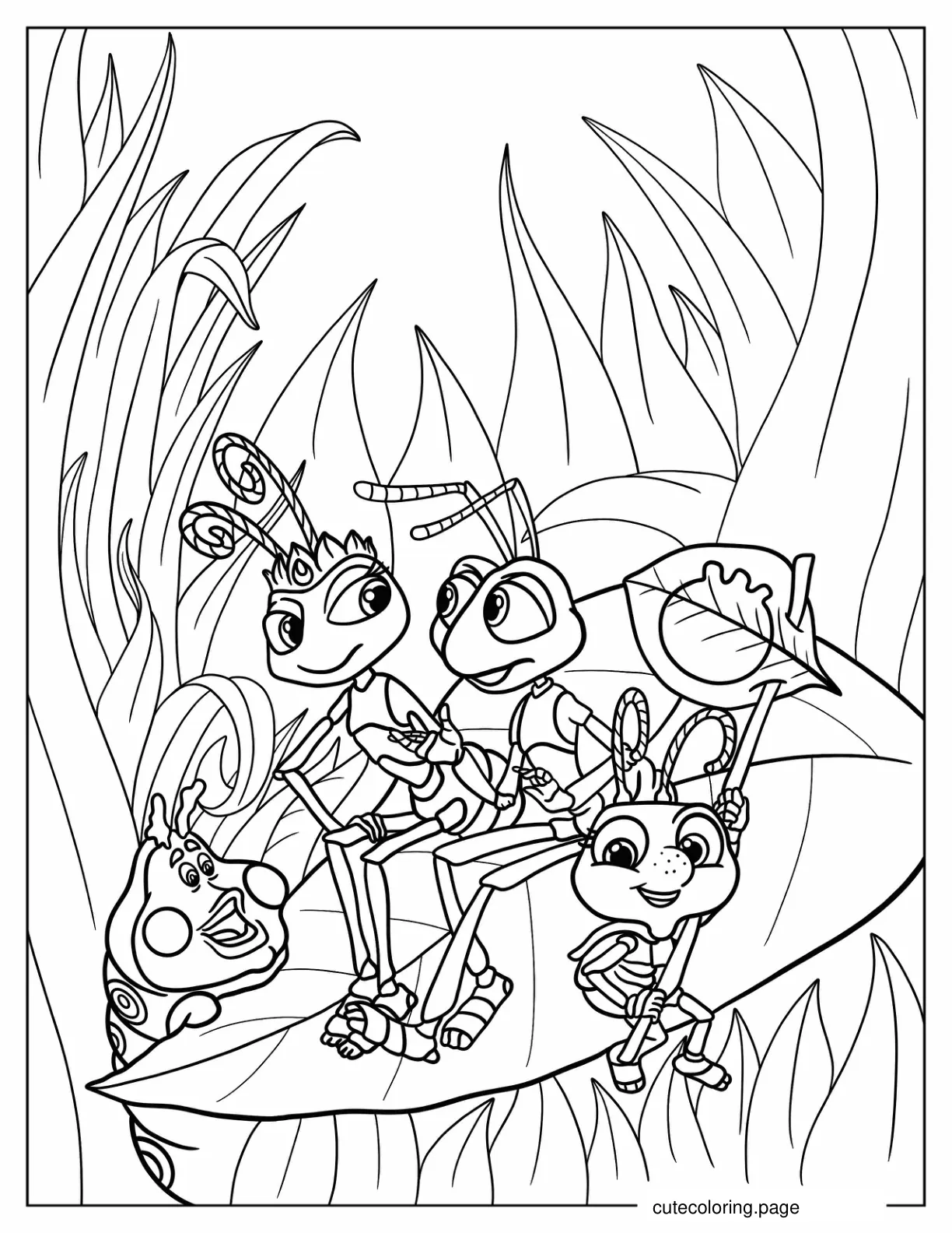 Princess Atta Flik Heimlich And Dot Bug_s Life Coloring Sheet coloring page