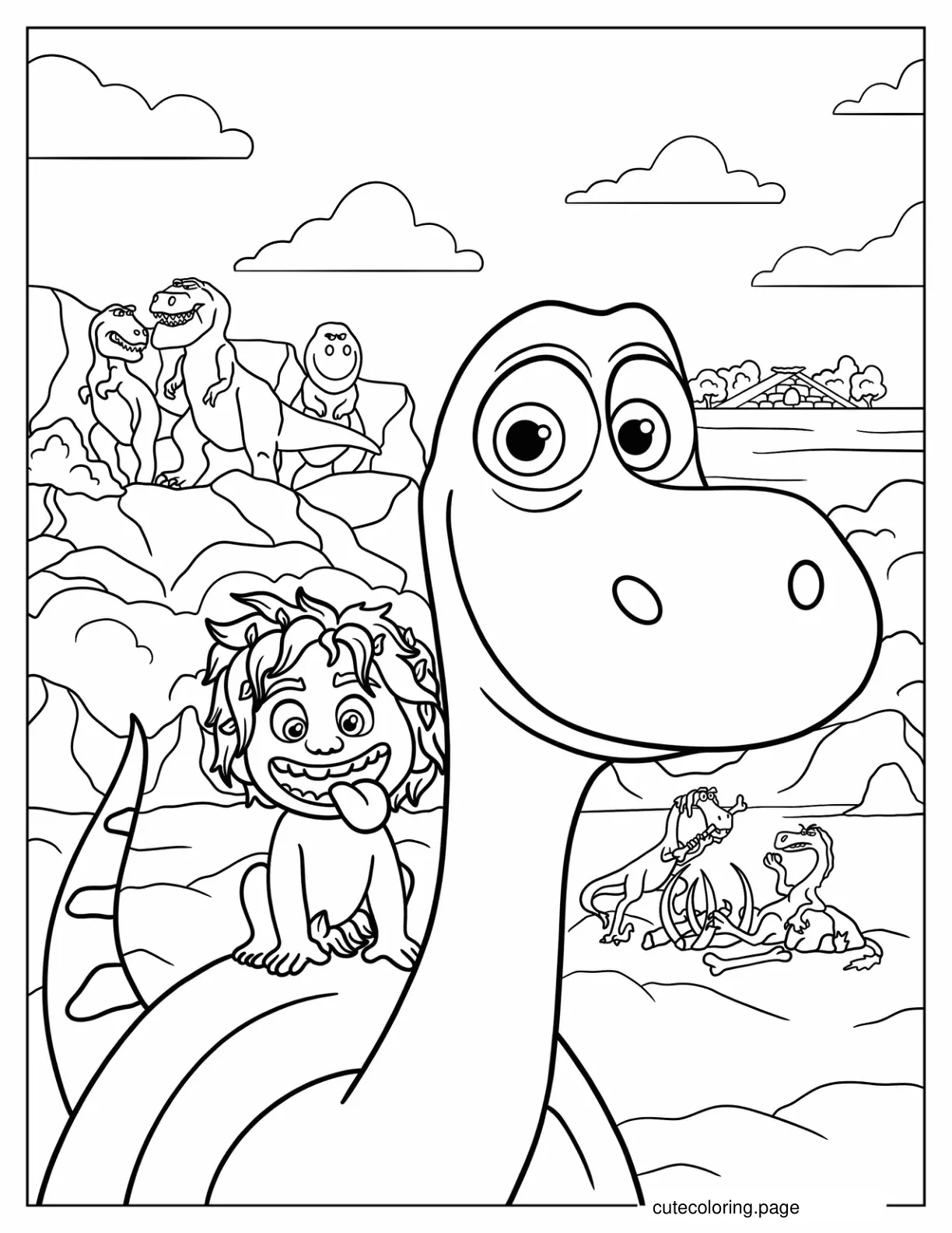 Spot And Arlo Of The Good Dinosaur coloring page