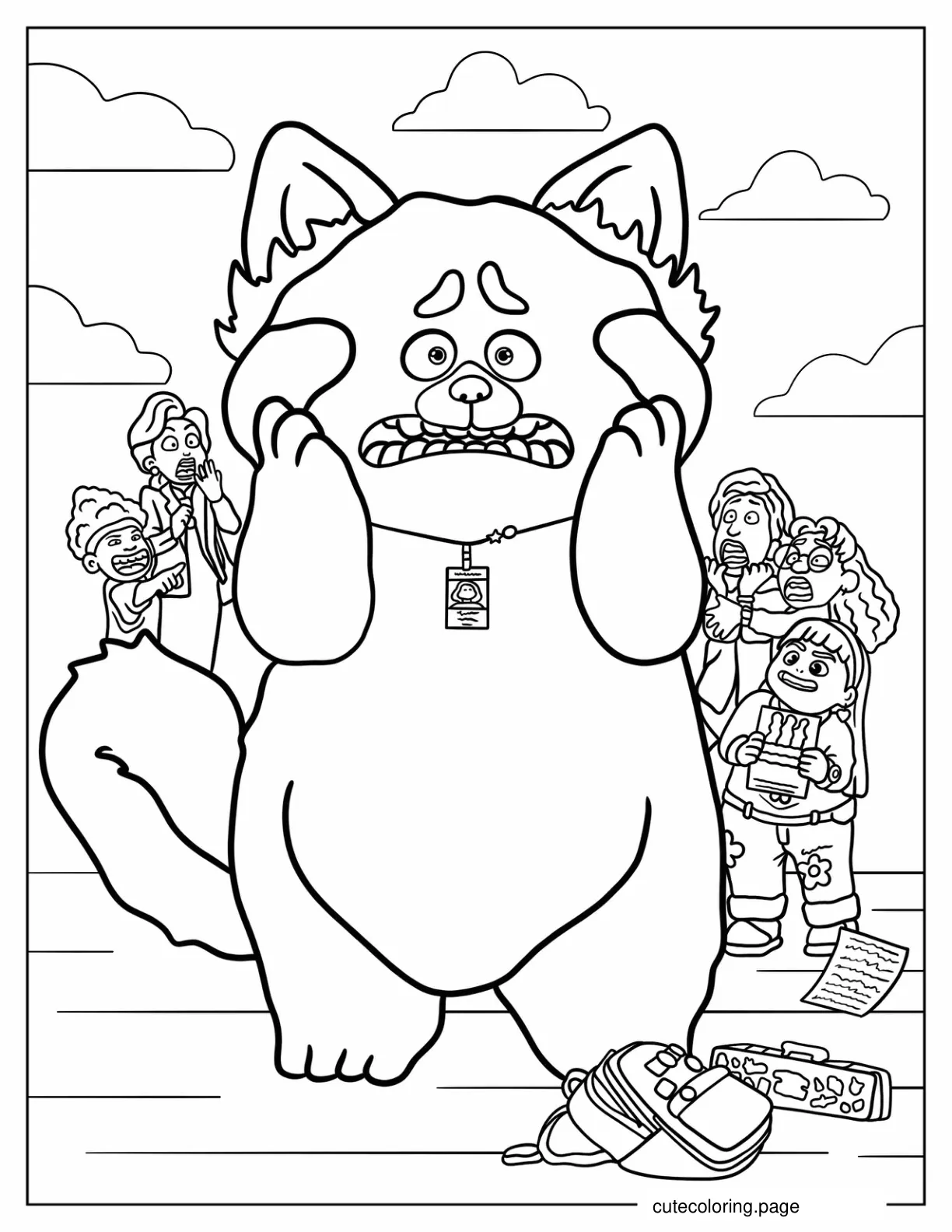 Turning Red Movie Poster Coloring Page coloring page