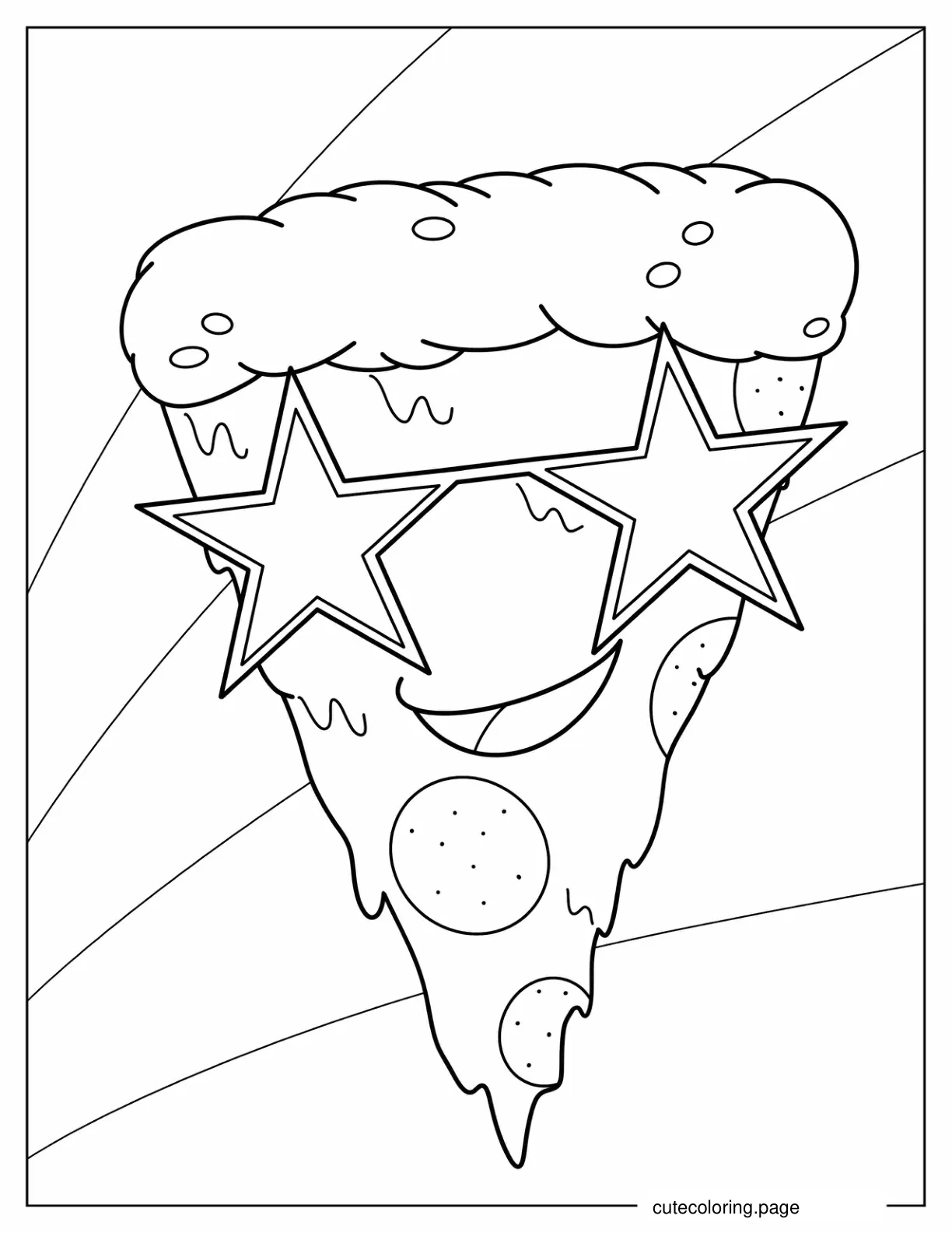 Cartoon Pizza Slice Coloring Sheet coloring page