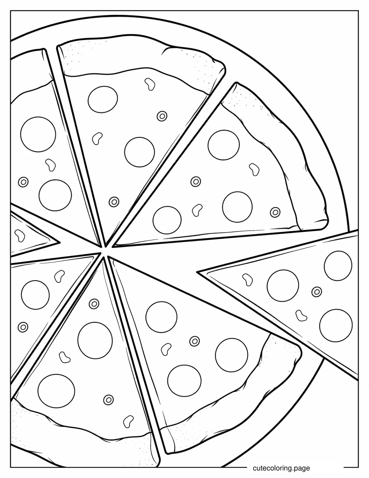 Simple Outline Of Wood Fired Pizza coloring page