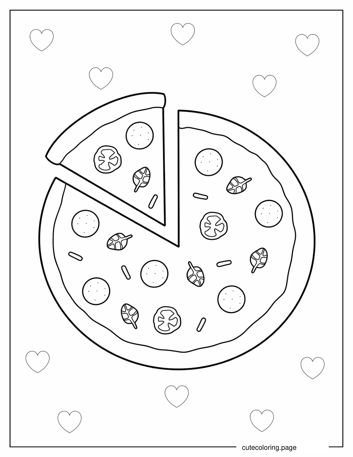 Simple Outline Of a Pizza For Preschoolers coloring page