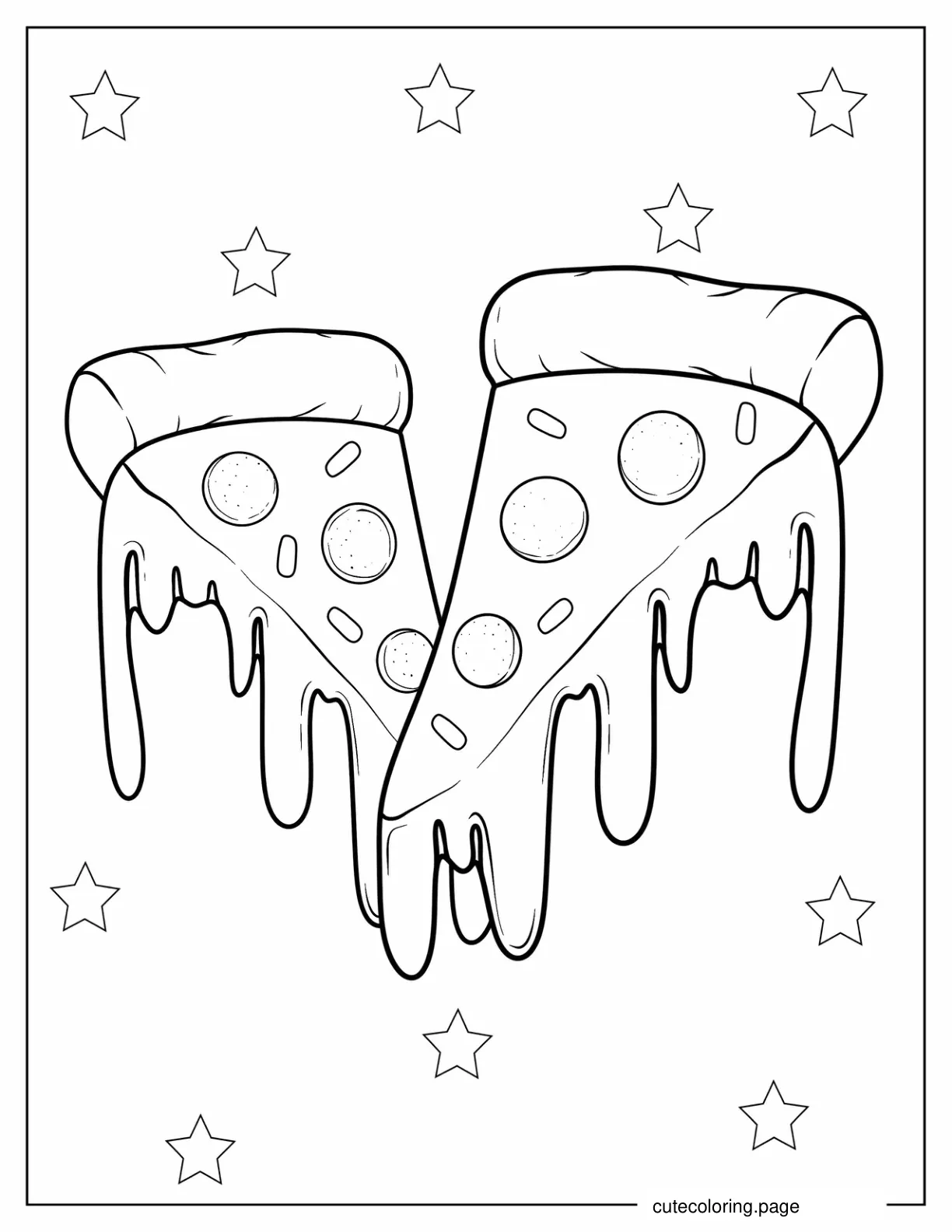 Two Delicious Looking Slices Of Pizza coloring page