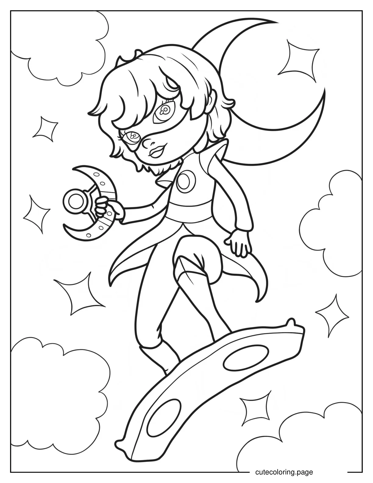 Luna Girl In The Night Sky coloring page