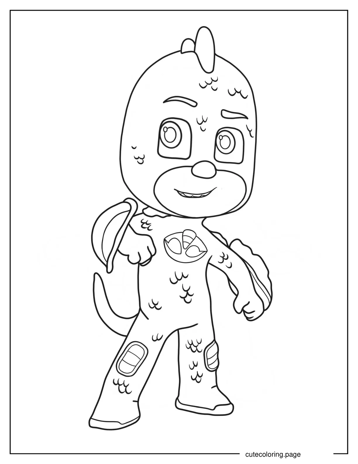 Simple PJ Mask Gekko Coloring Sheet For Kids coloring page