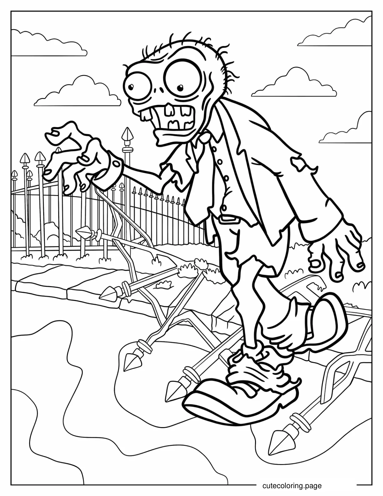 Brain Eating Zombie To Color coloring page