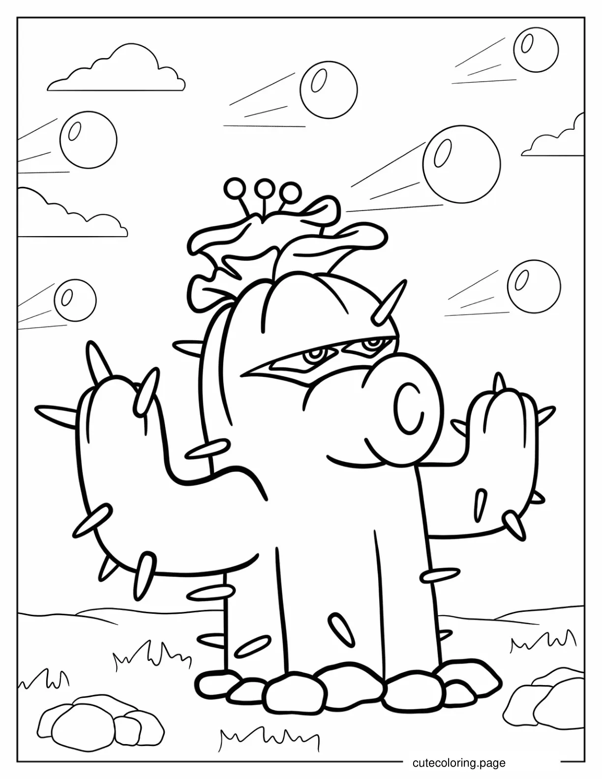 Cactus From Plants Vs Zombies coloring page