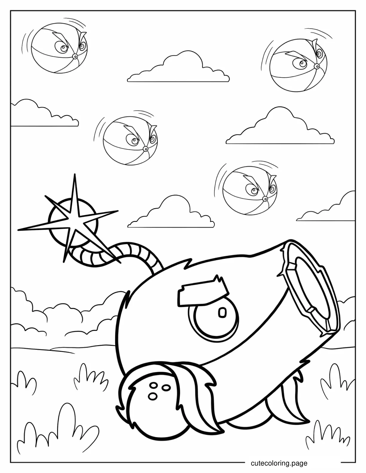 Coconut Cannon To Color coloring page