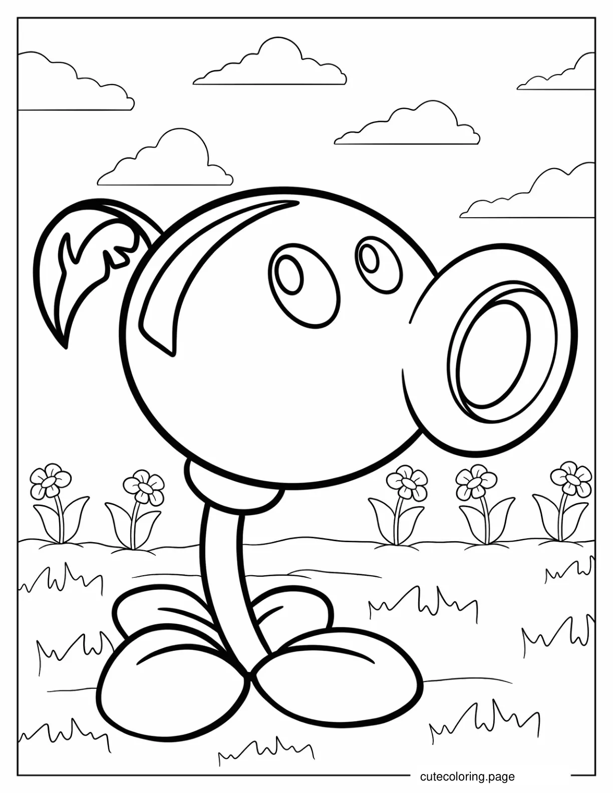 Coloring Page Of Peashooter coloring page