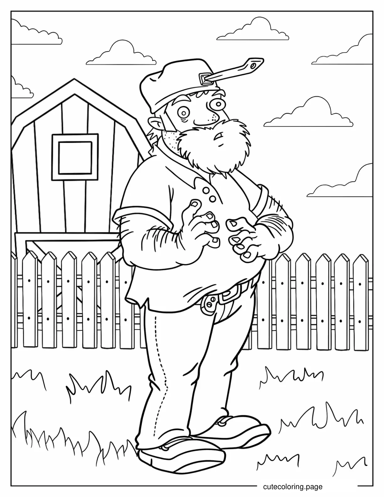 Crazy Dave From Plants Vs Zombies coloring page