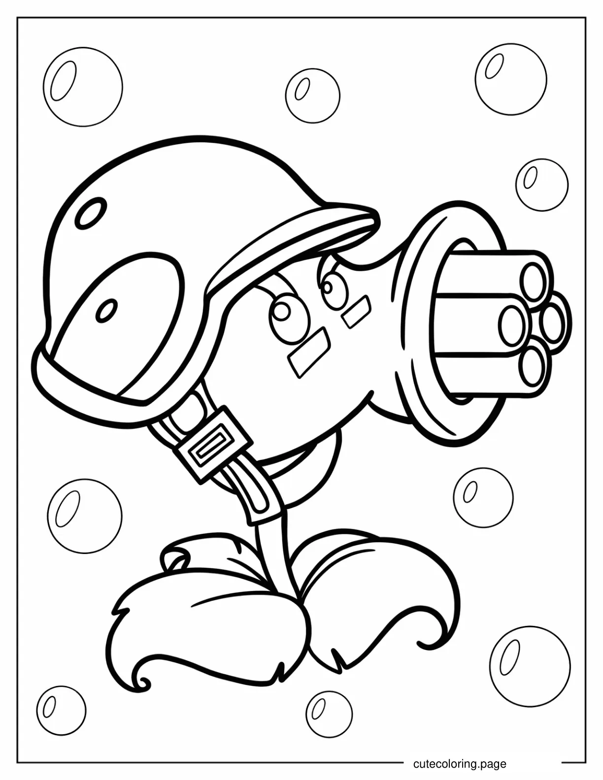 Gatling Pea From Plants Vs Zombies coloring page