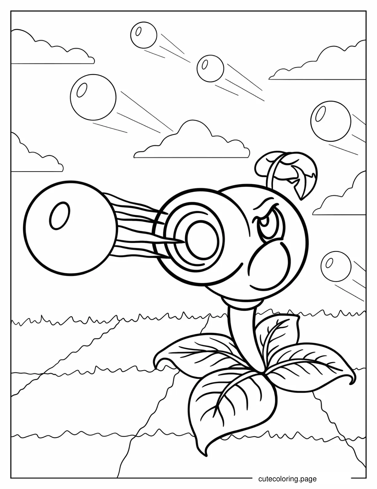 Peashooter Coloring Page For Kids coloring page