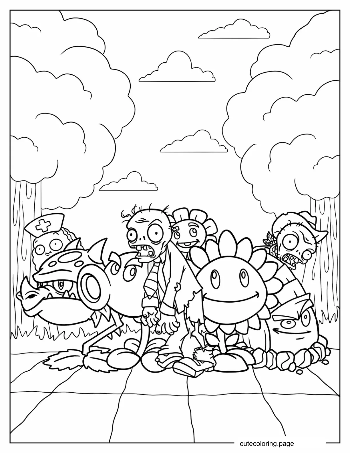 Plants Vs Zombies Coloring Page coloring page