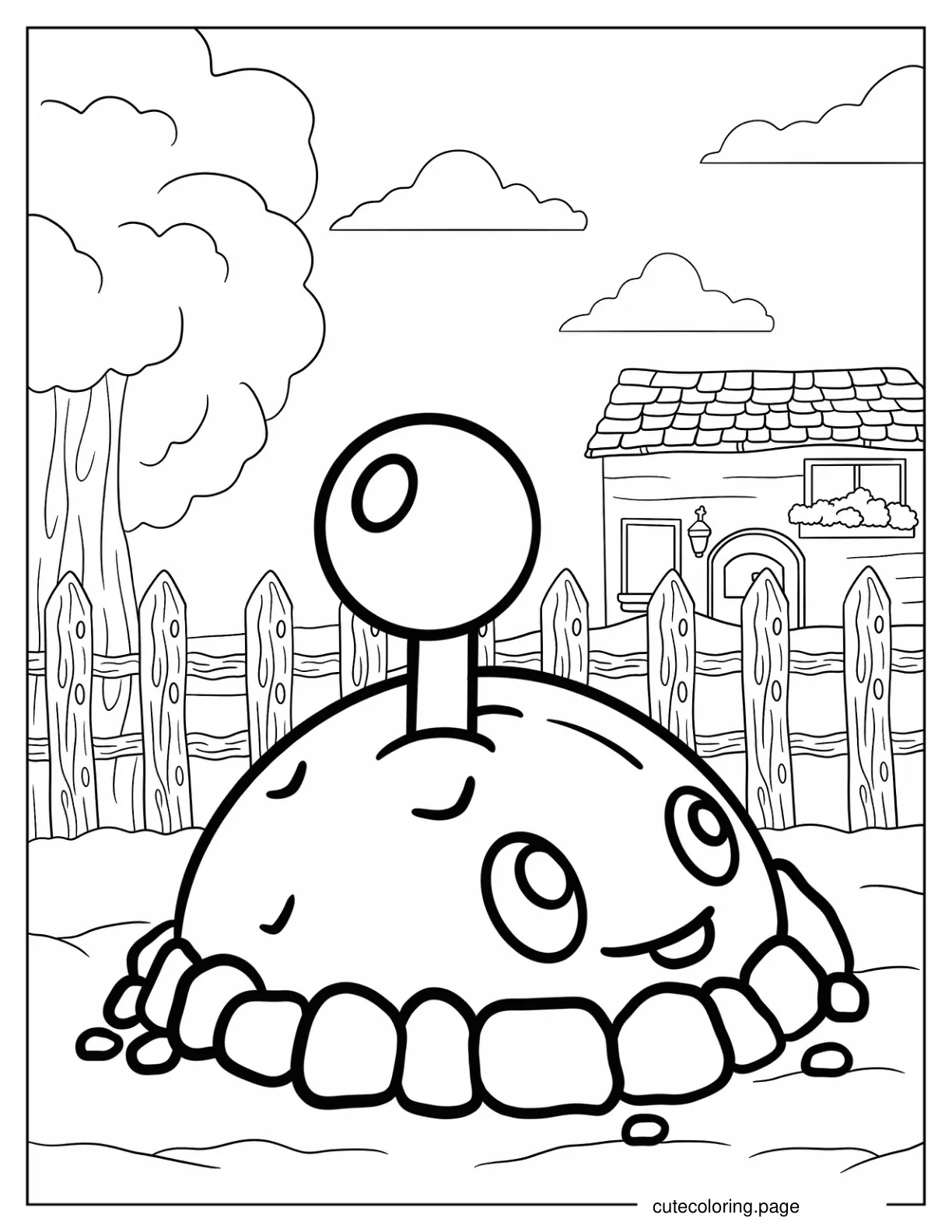 Potato Mine From Plants Vs Zombies coloring page